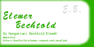 elemer bechtold business card