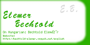 elemer bechtold business card